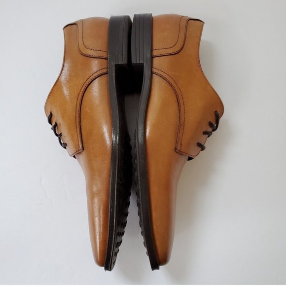 Joseph Abboud plain toe tan leather oxfords main image 7